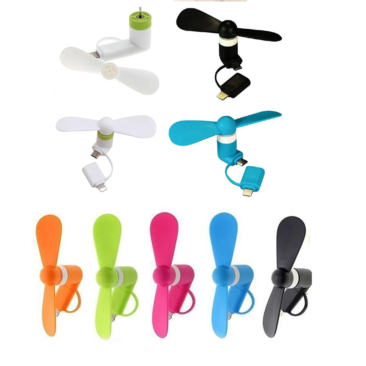 Mini Cell Phone Fan 2-in-1 1