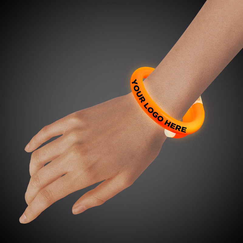 Orange Flashing Coil Tube Bracelet - 12"