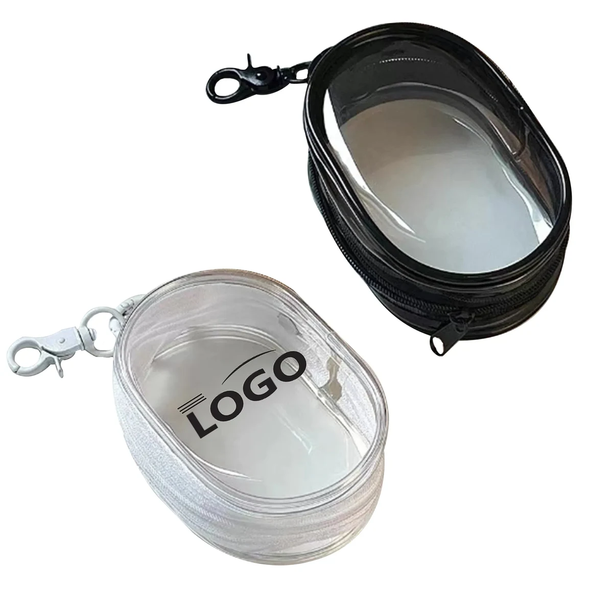 Portable PVC Transparent Headphones Storage Bag With Keychai 1