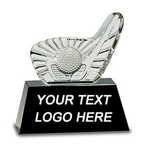 Crystal: 6" Golf Club & Ball on Black Base 1