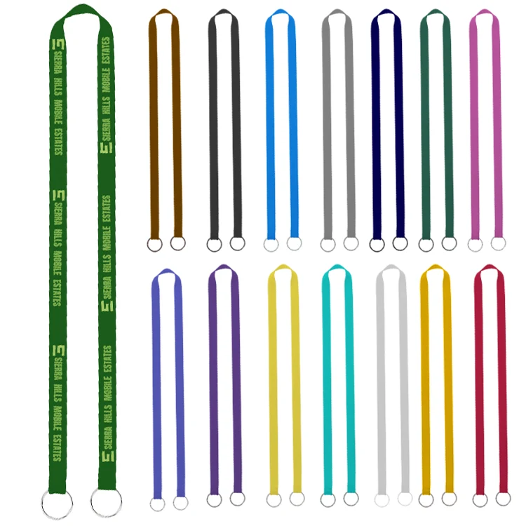 5/8" Screen Printed Lanyard with Double Clips 1