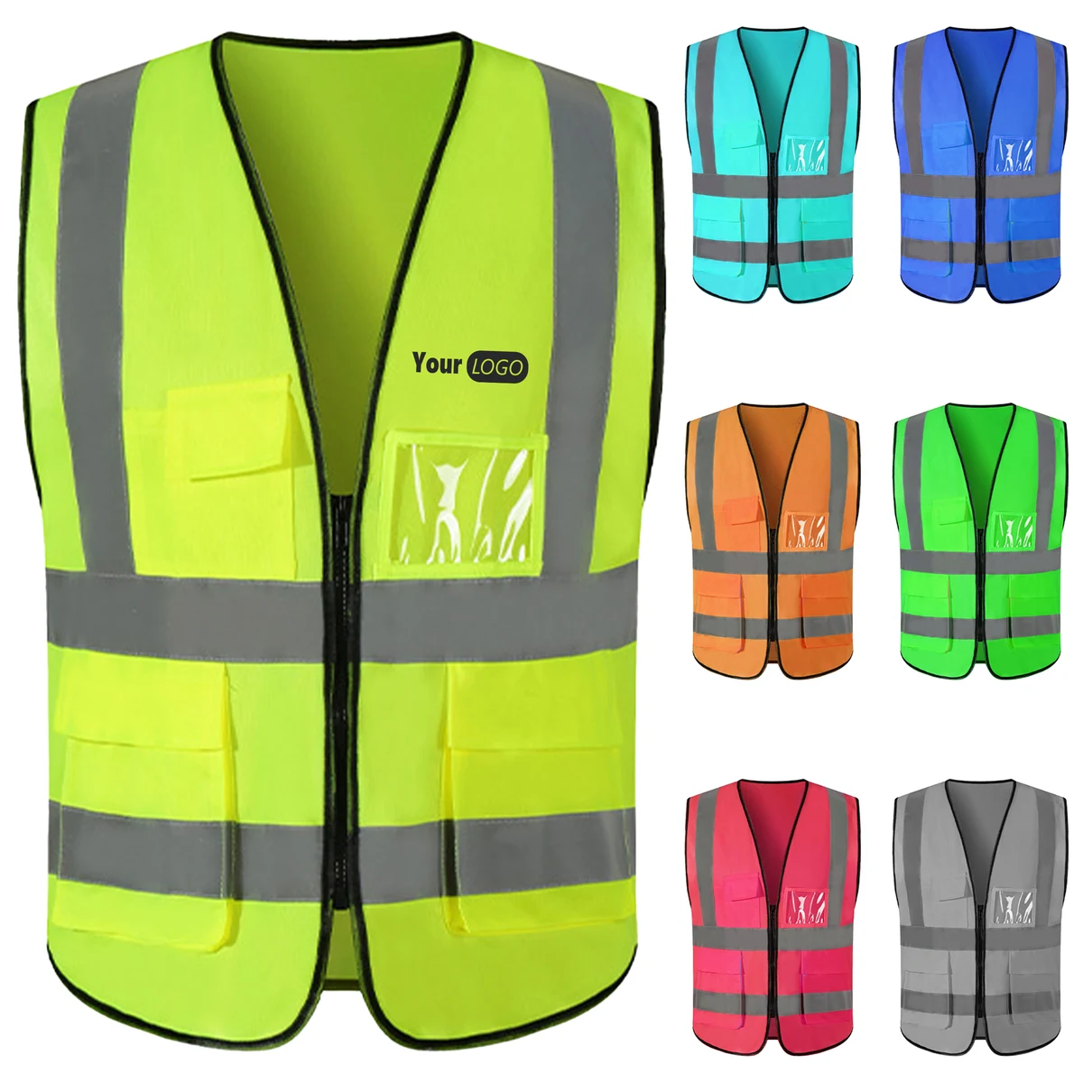 Other Organic Material Reflective Vest with Custom Logo and Pockets 1