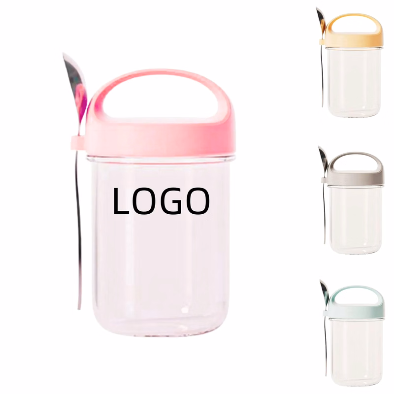 13Oz Airtight Yogurt Glass Cup With Spoon Overnight Oats Jar