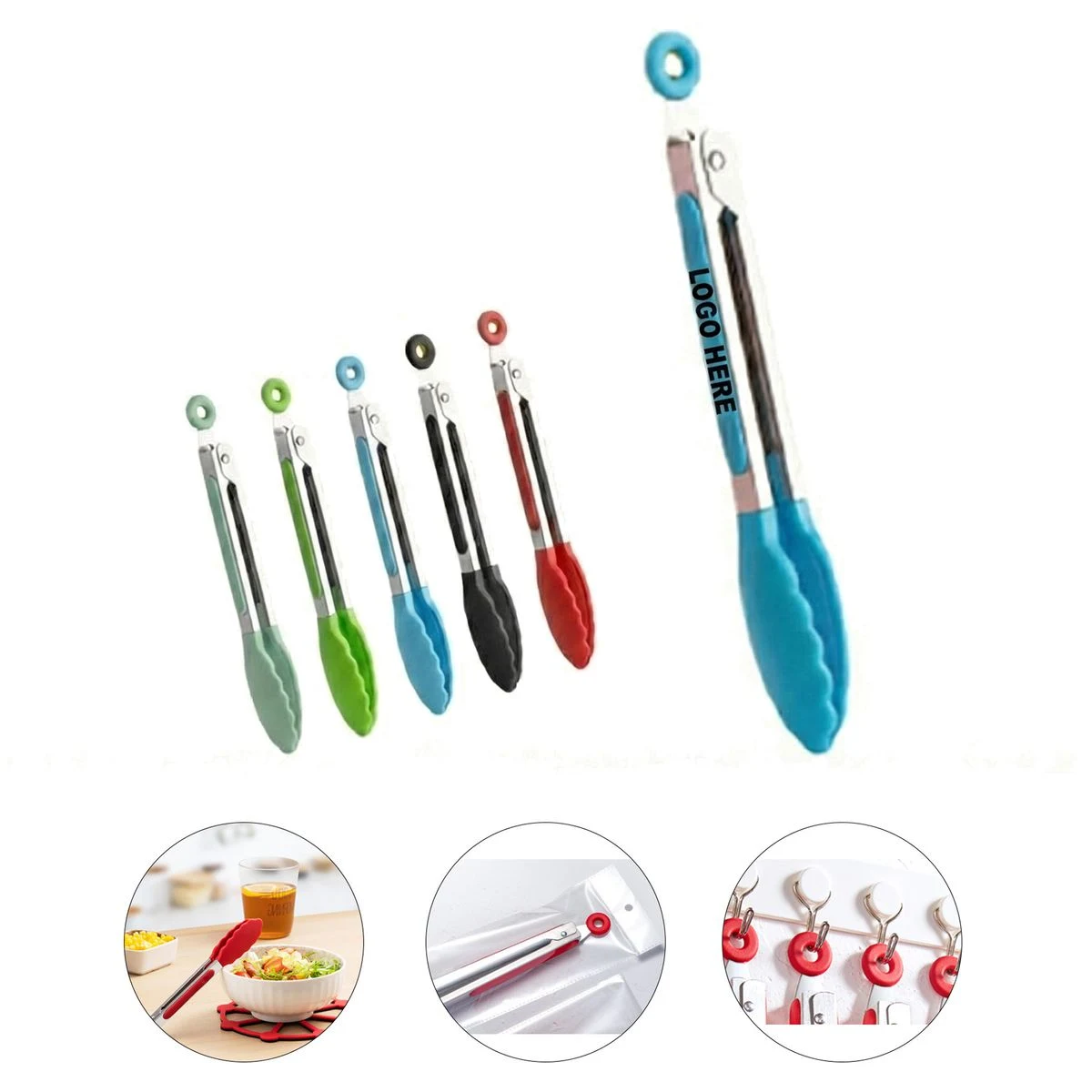 Silicone Metal Kitchen Gripping Tongs 1
