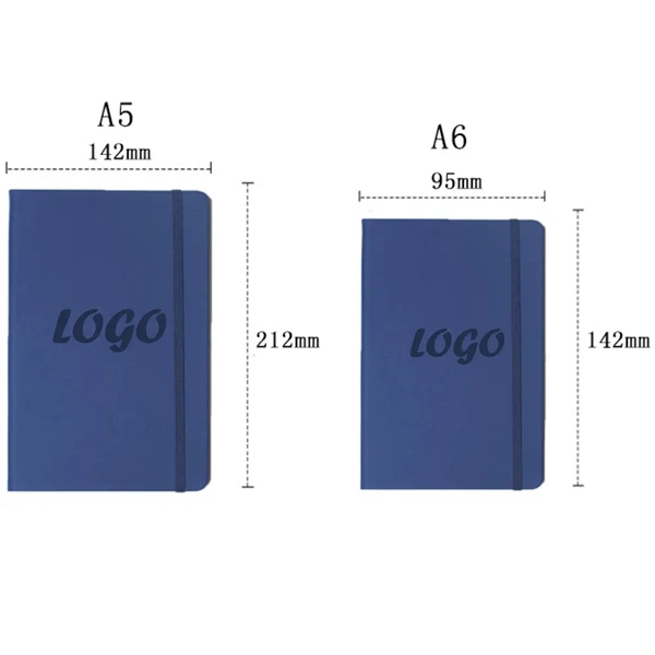 Custom Hardcover Notebook with Elastic Closure & Ribbon Bookmark — 80-Page Office Journal 1