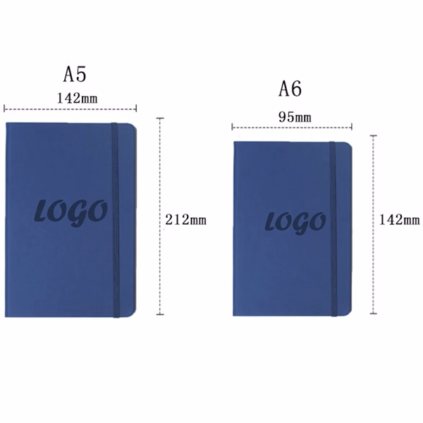 Custom Hardcover Notebook with Elastic Closure & Ribbon Bookmark — 80-Page Office Journal