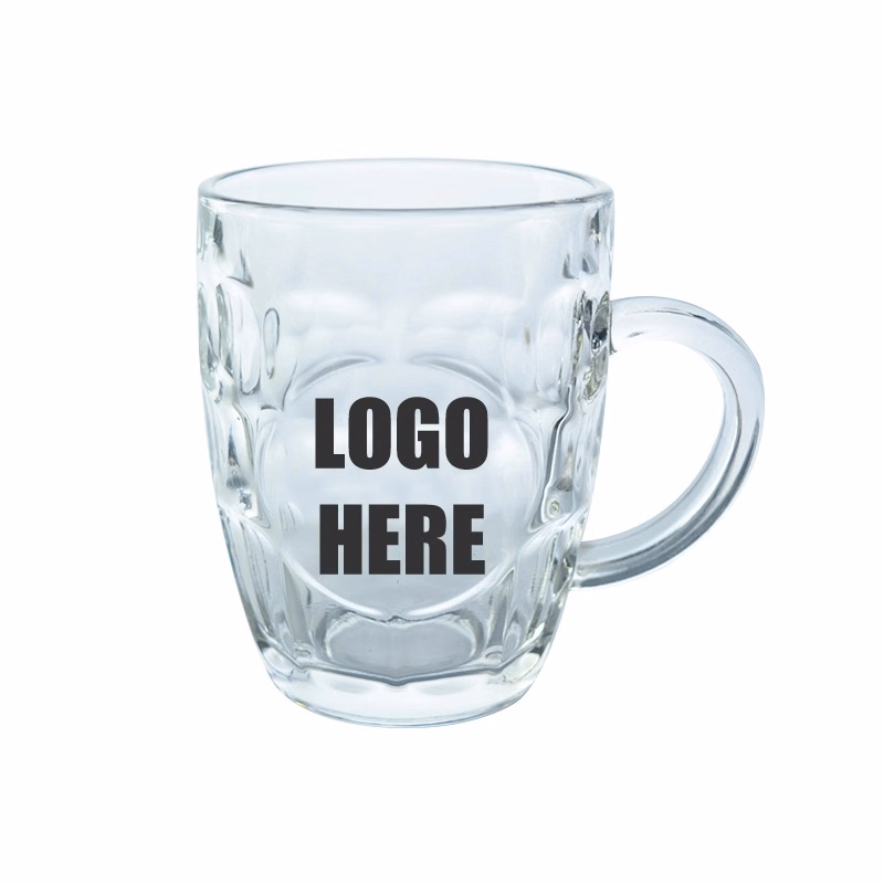 Custom 19 oz Embossed Beer Glass Mugs With Handle
