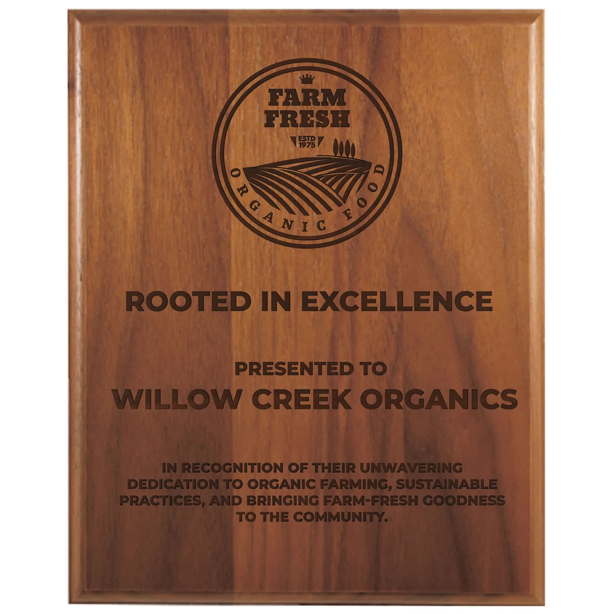 8" x 10" Step-Edge Genuine Walnut Plaque 1