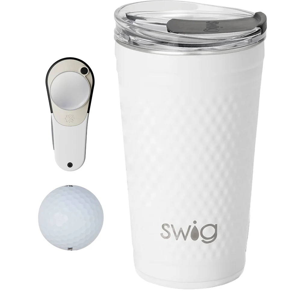 24 oz SWIG® Golf Cup SS Tumbler, Srixon® Golf Balls & Pitchfix® Icon Divot Tool Gift Set 1