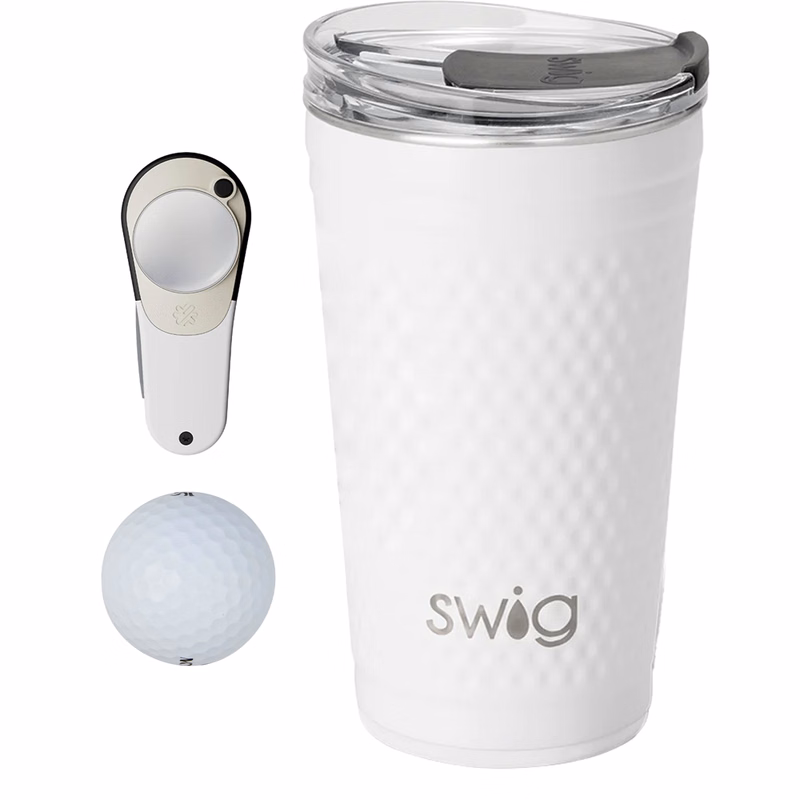 24 oz SWIG® Golf Cup SS Tumbler, Srixon® Golf Balls & Pitchfix® Icon Divot Tool Gift Set