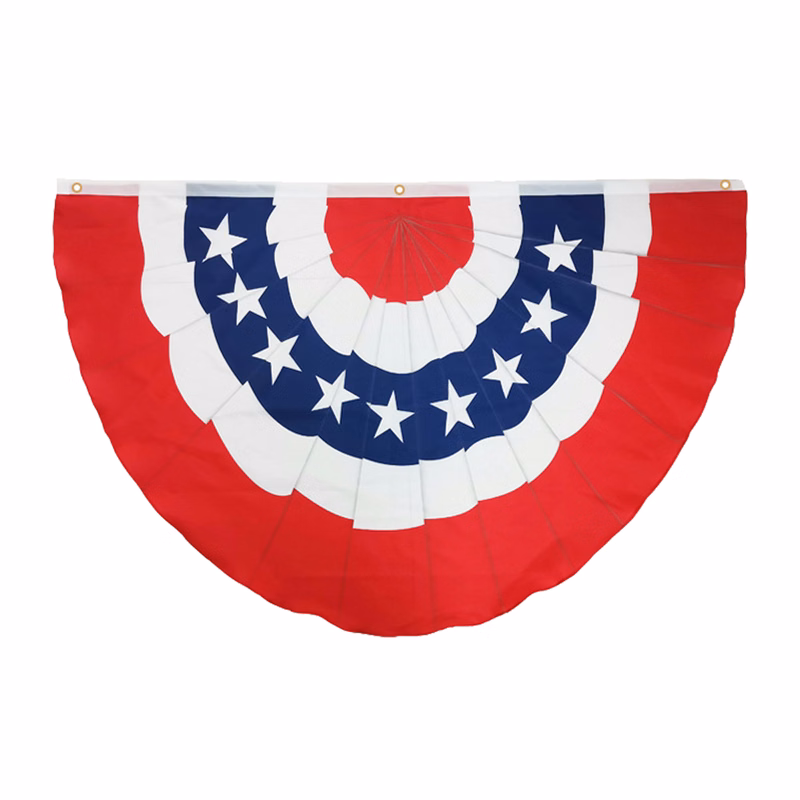 3x1.5 Ft American Pleated Flag Half Fan Banner Decoration