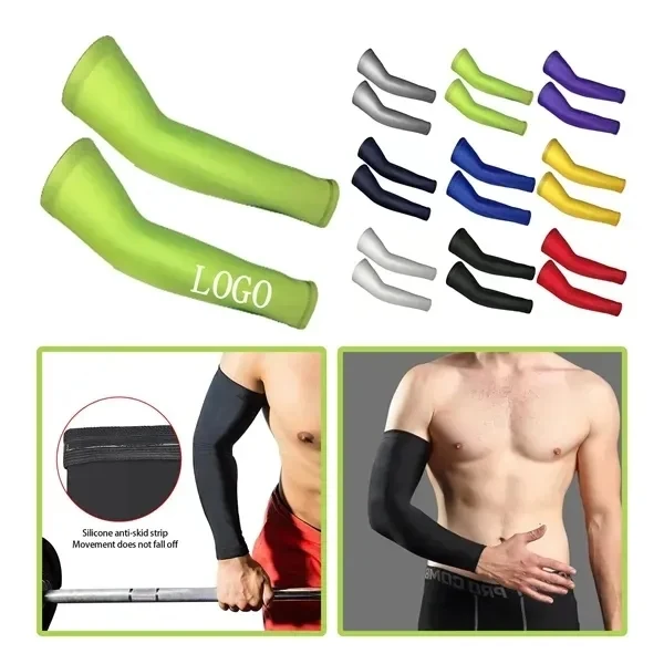 Non-Slip Silicone Ice Silk Cycling Arm Sleeves 1