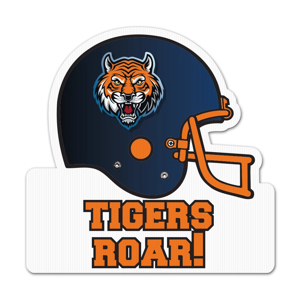 Football Helmet & Nameplate Yard Sign, Full Color 1