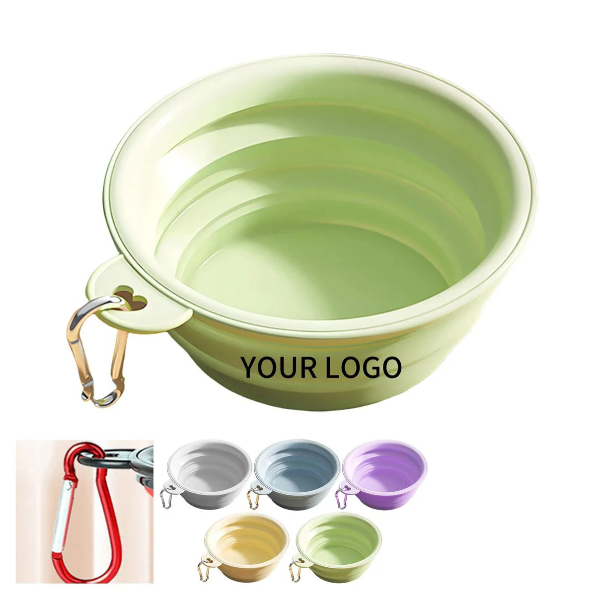 Silicone Pet Bowl with Clip for On the Go 1