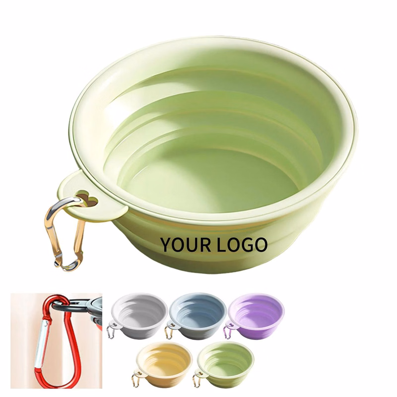 Silicone Pet Bowl with Clip for On the Go