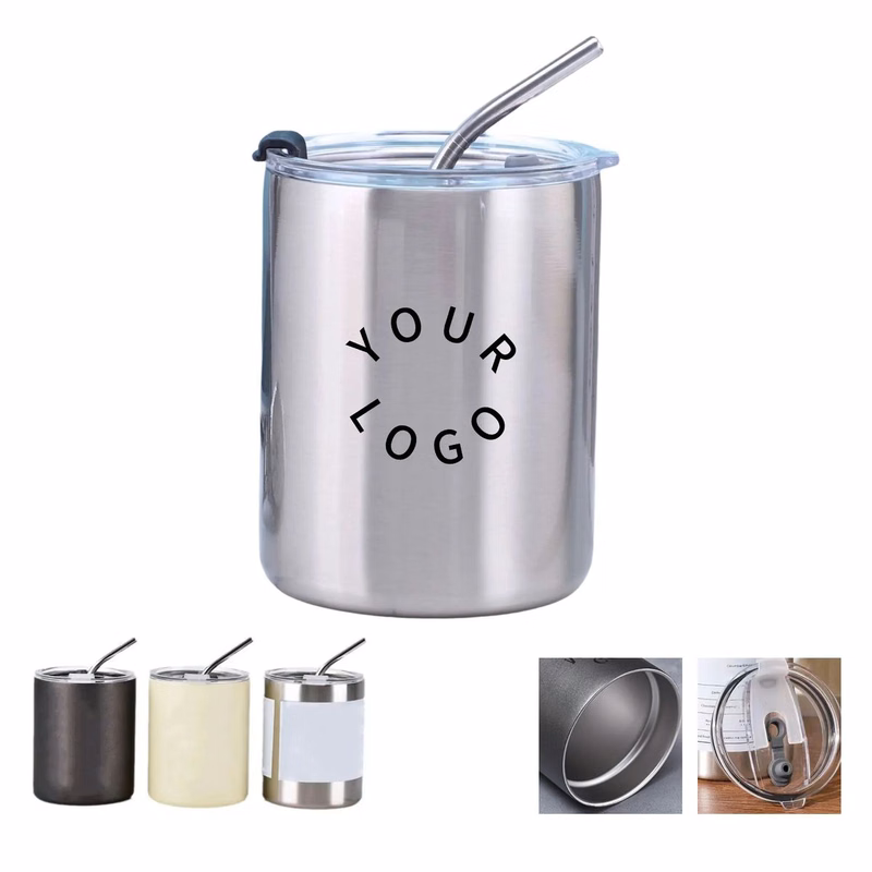 BPA Free Steel Mug with Reusable Straw