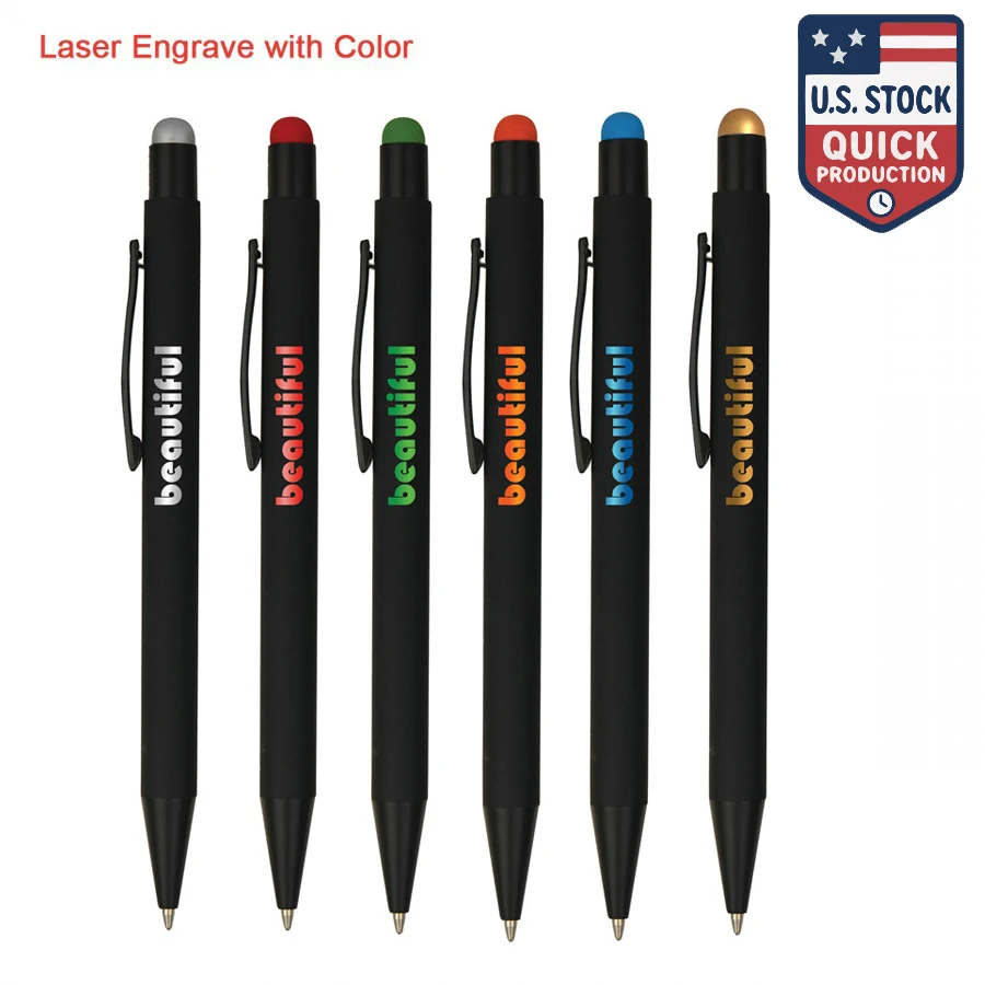 Sleek Soft Rubber Pen & Stylus with Matching Laser Engrave 1