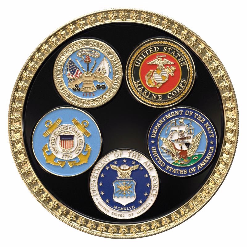 Texture Tone™ Military Coin (All 5 Branches 2")