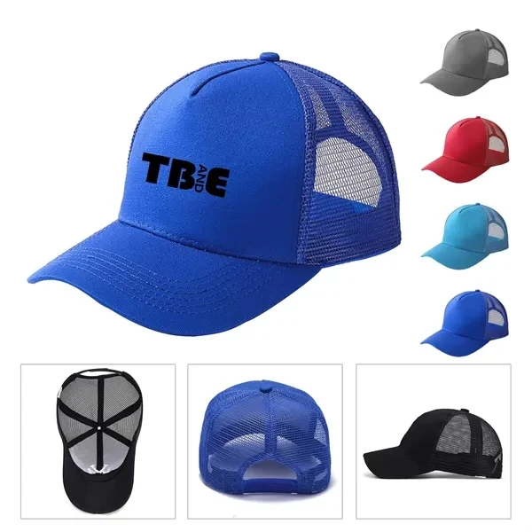 Custom Half Mesh Adjustable Trucker Cap — Breathable Sports Promotional Hat 1