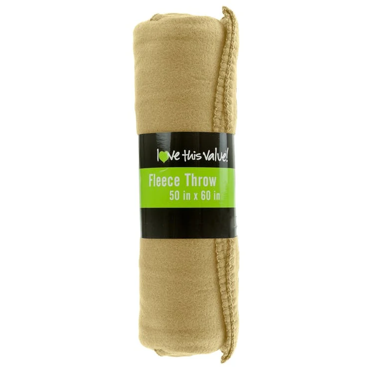 Fleece Blankets - Tan 50" x 60" 1