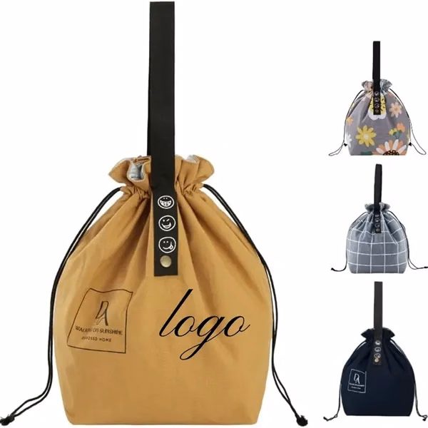 Canvas Drawstring Lunch Bag for Work, School and Travel