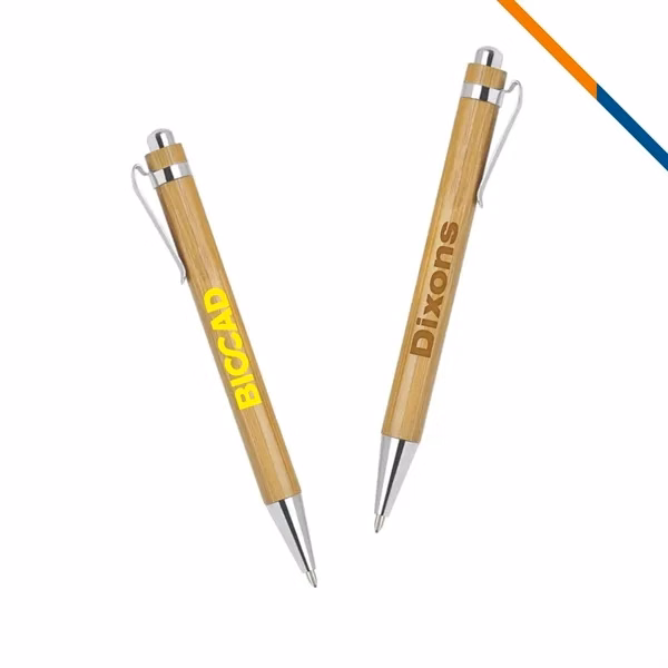 Custom 5.5 inch Bamboo Ballpoint Pen Click Action — Eco-Friendly Corporate Gift