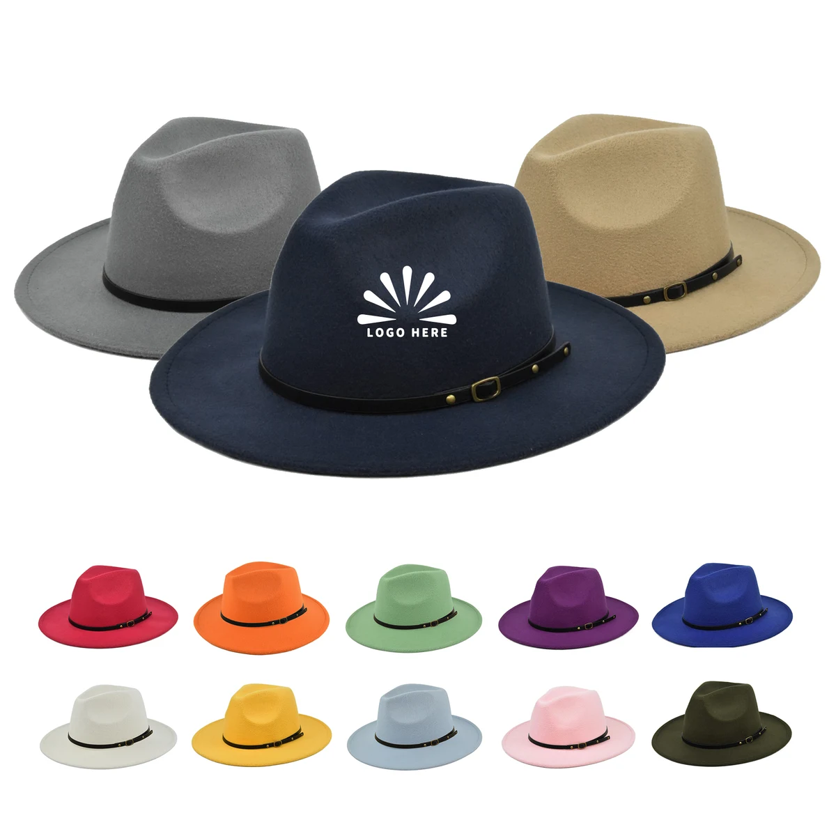 Felt Fedora Hat Woolen Vintage Wide Brim Gangster Trilby 1