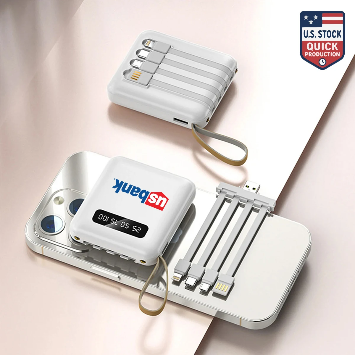 5000mAh Power Bank with Built-In Cables 1