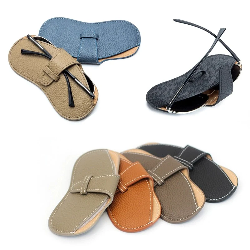 Portable Soft Genuine Leather Glasses Case 1