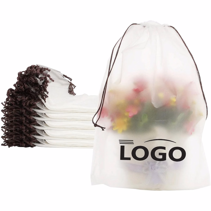 PEVA Clear Frosted Drawstring Storage Bag