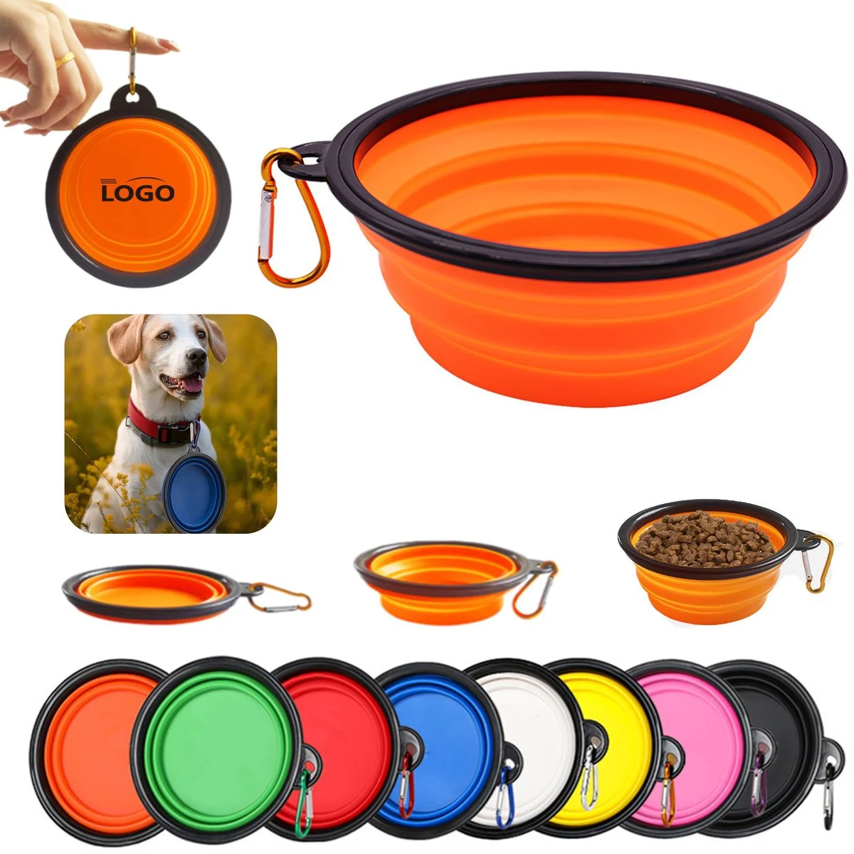MOQ50 Collapsible Dog Bowls for Travel 1