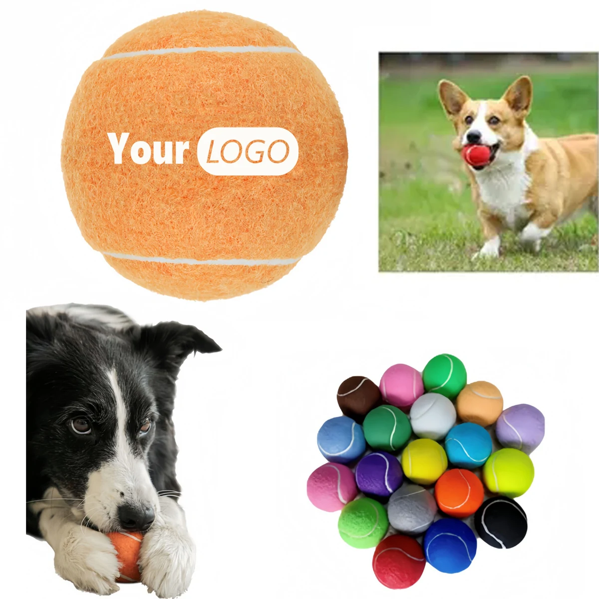 MOQ 100 for Pet Fetch Toy Tennis Ball Style 1