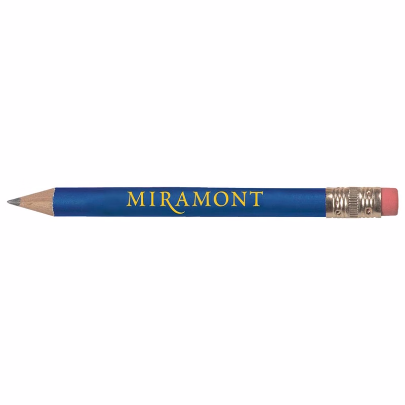 Round Golf Pencil w/Eraser