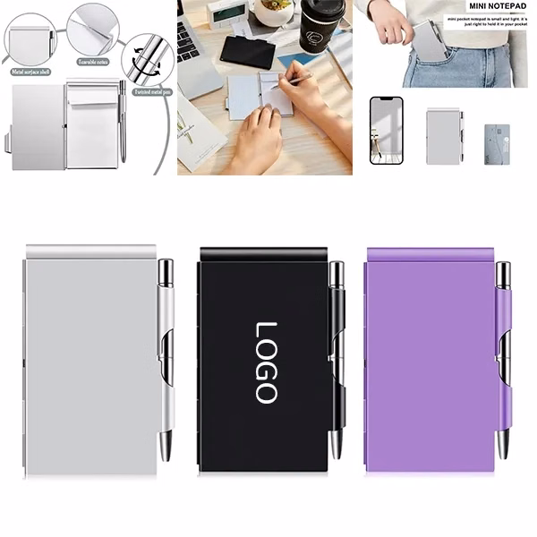 Aluminum Notepad and Pen Set