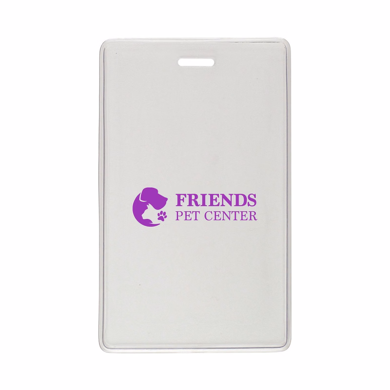 2.64" W x 4.50" H - Vertical Clear Vinyl Badge Holder (1 Color Imprint)