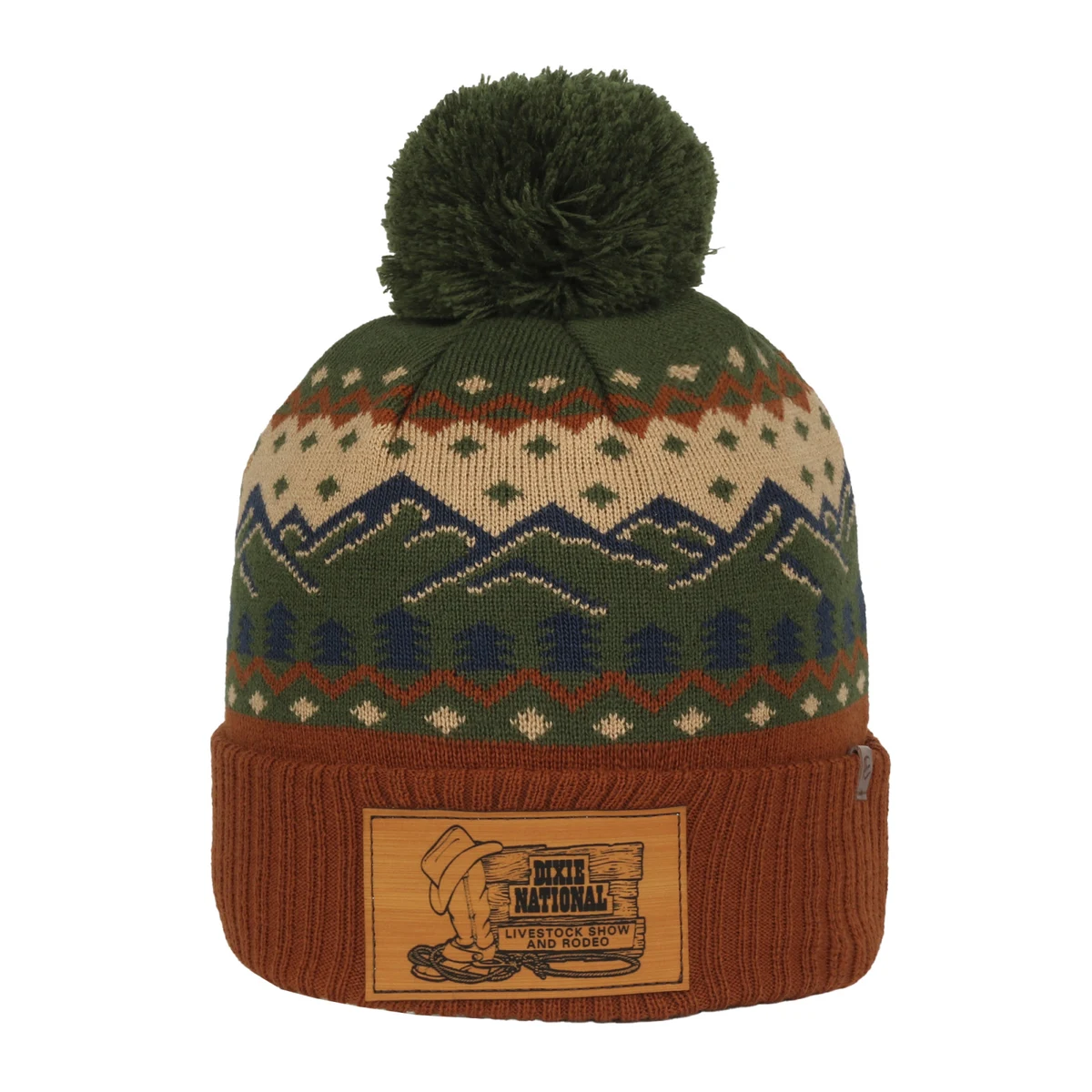 Graphic Watch Cap with Pom 1