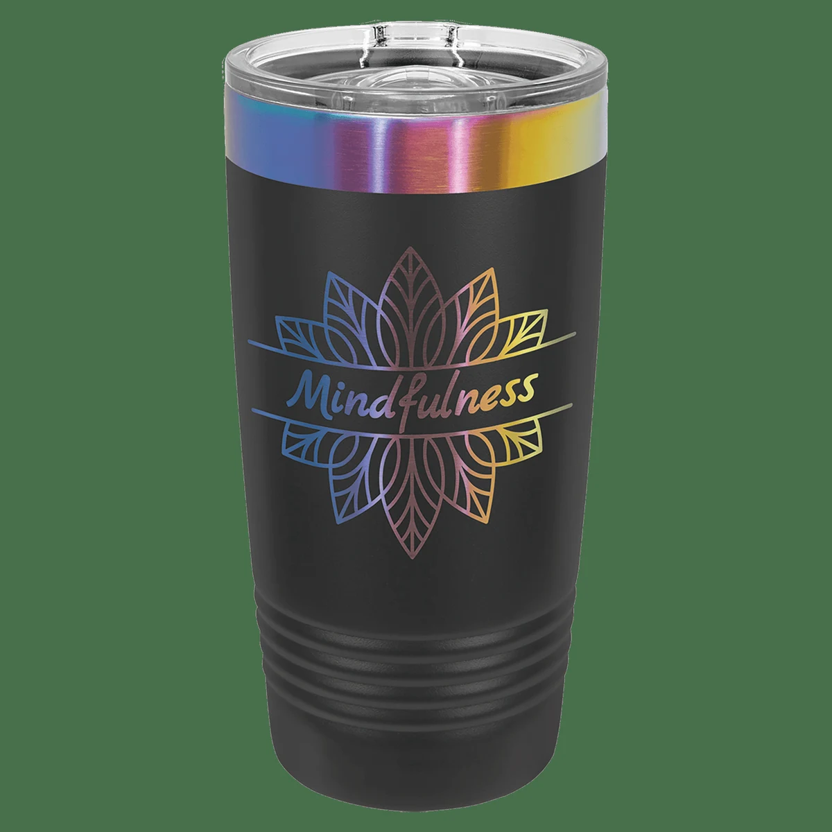 Polar Camel 20 oz. Black/Prism ION-Plated Ringneck Tumbler with Slider Lid 1