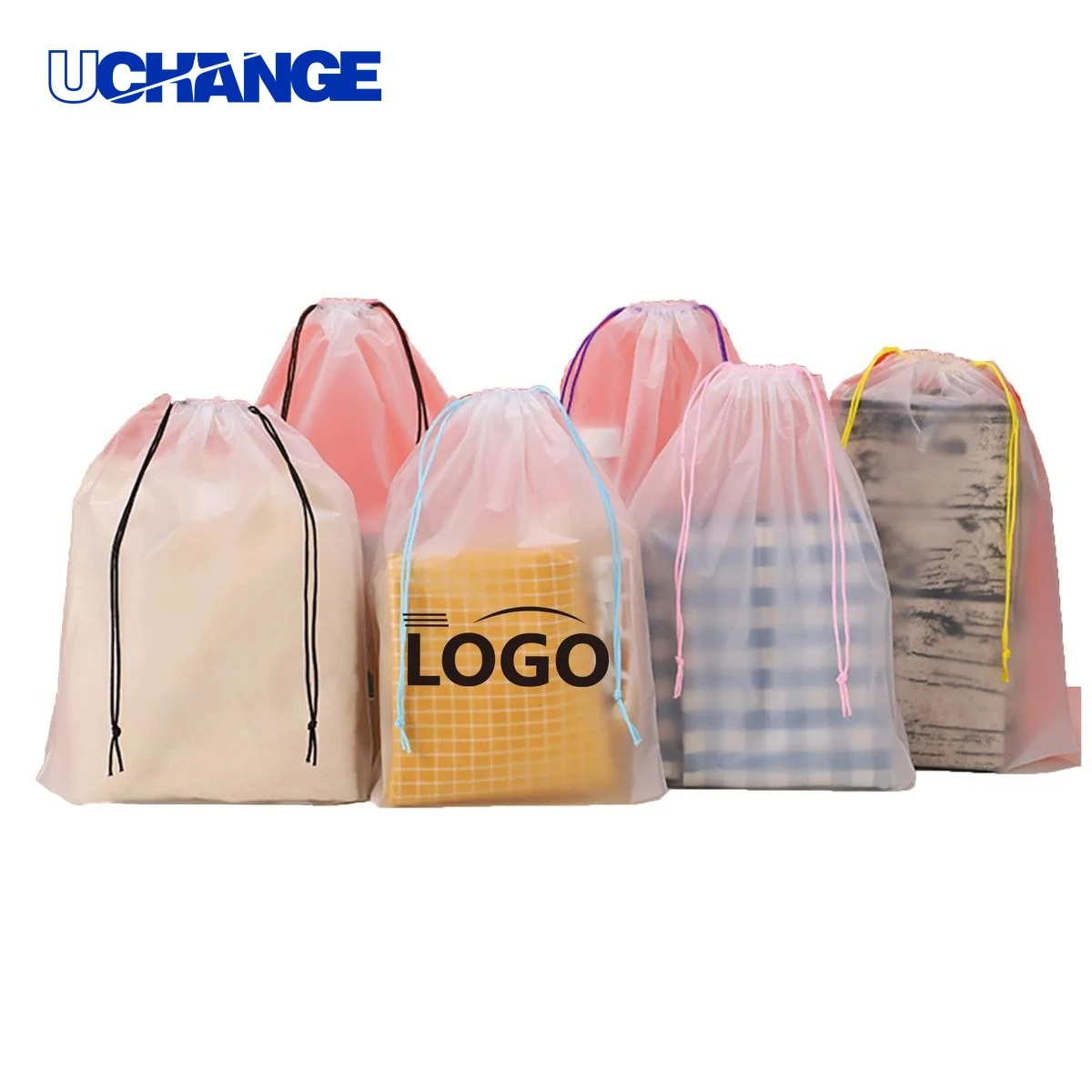 Transparent Frosted Drawstring Bag Organizer 1