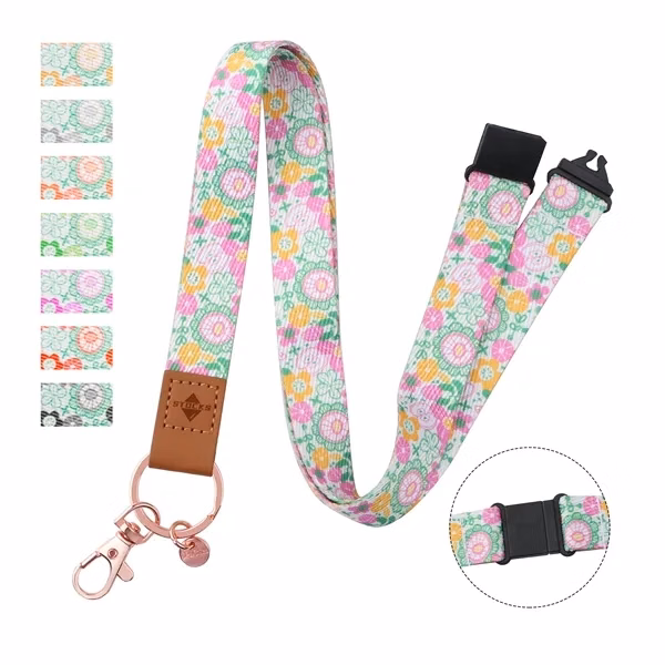 Custom 36" Polyester Breakaway Safety Lanyard with Metal Hook — Trade Show ID Badge
