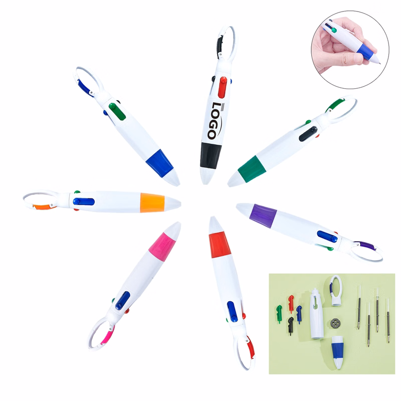 Four-Color Refill Climbing Button Ballpoint Pen