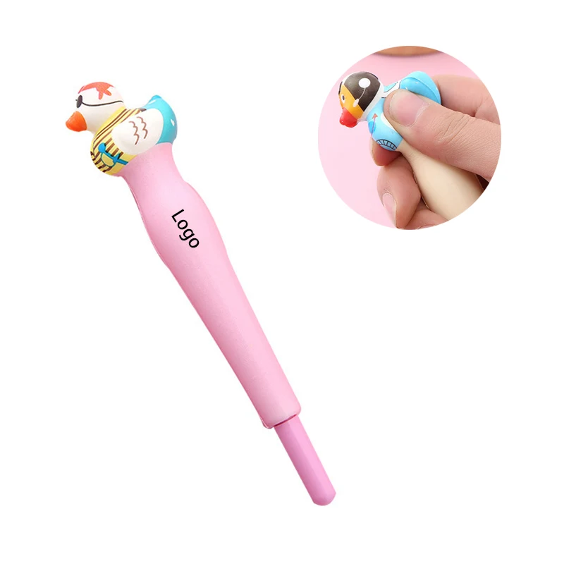 2 in 1 Squishy Duck Ball Pen and Squeeze Toy 1