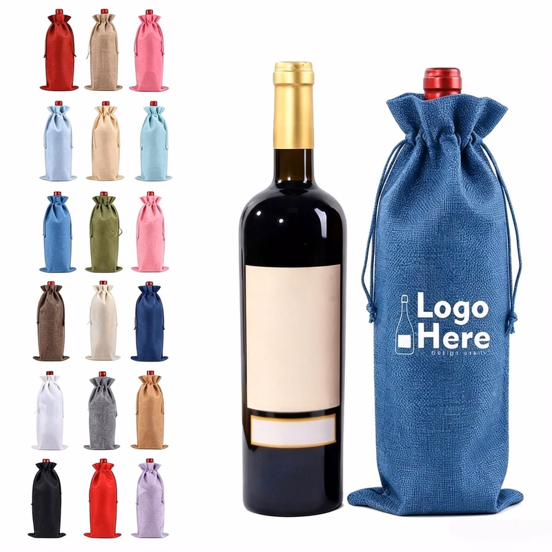 Linen Wine Bottle Bag