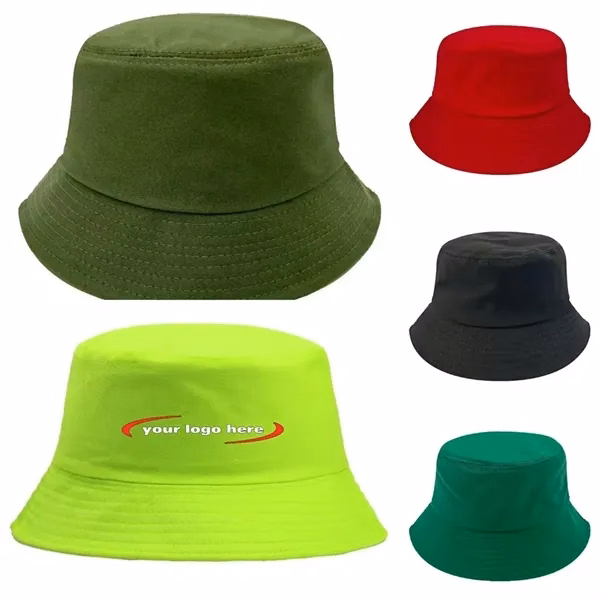 Custom Foldable Bucket Hat with Wide Brim — Trade Show Event Giveaway Cap