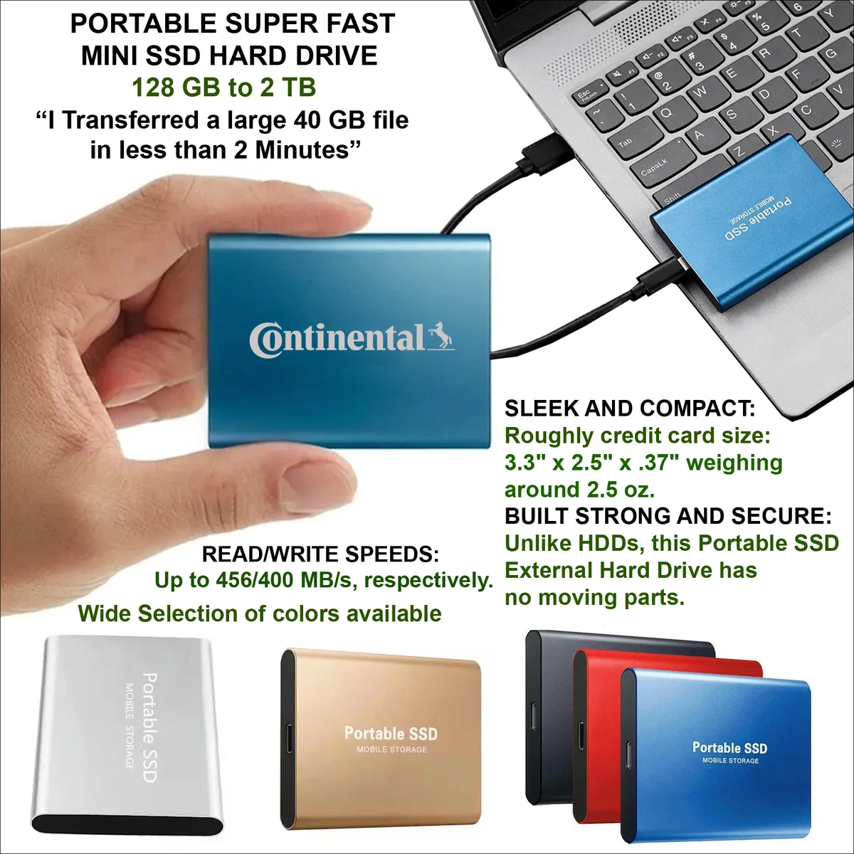 Portable Super Fast SSD Hard Drive128 GB 1
