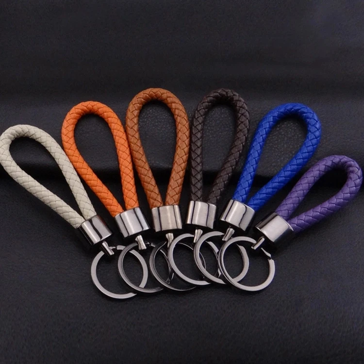 braided leather keychain 1