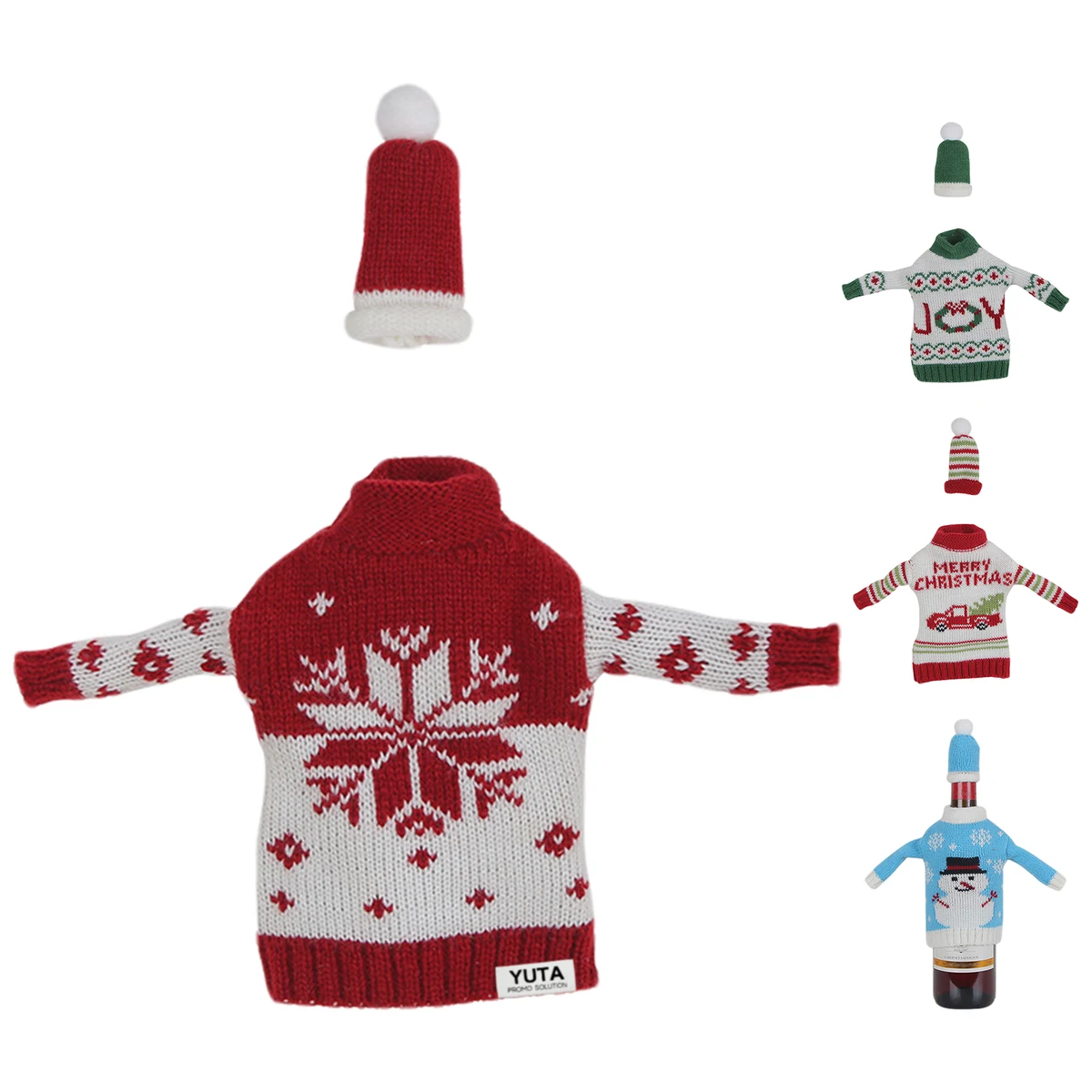 Christmas Mini Sweater Wine Bottle Holder 1