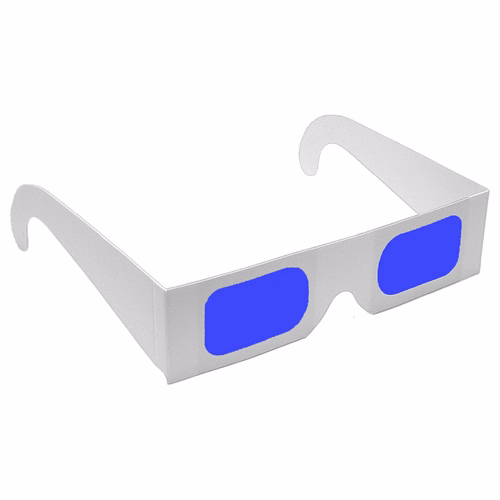 Decoder - Secret Reveal Glasses - White Frame - Blue Lenses - Stock