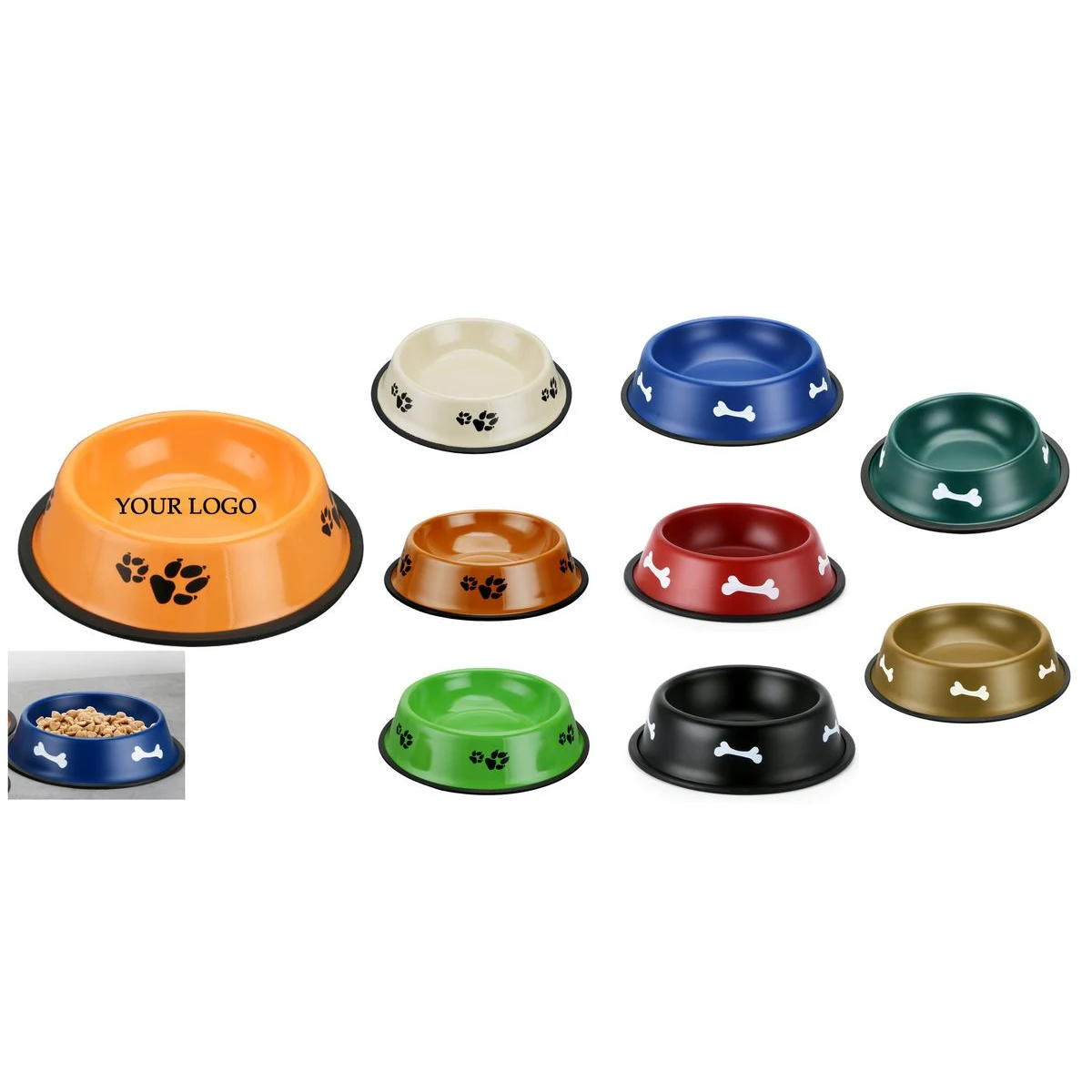 Pet Dog Basics Stainless Steel Non-Skid Water And Food Bowl 1