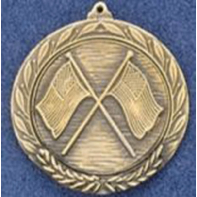 2.5" Stock Cast Medallion (Crossed Flags)