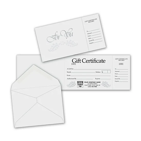 Gift Certificates - Gray Foil Embossed 1